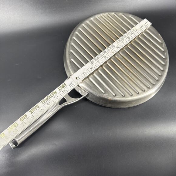 Calphalon 13 Inch Large Stainless Steel Grill Pan Grooved Skillet - Picture 11 of 13